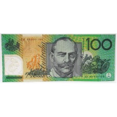 AUSTRALIA 1998 . ONE HUNDRED 100 DOLLAR BANKNOTE . EVANS/FRASER . LAST PREFIX CF98